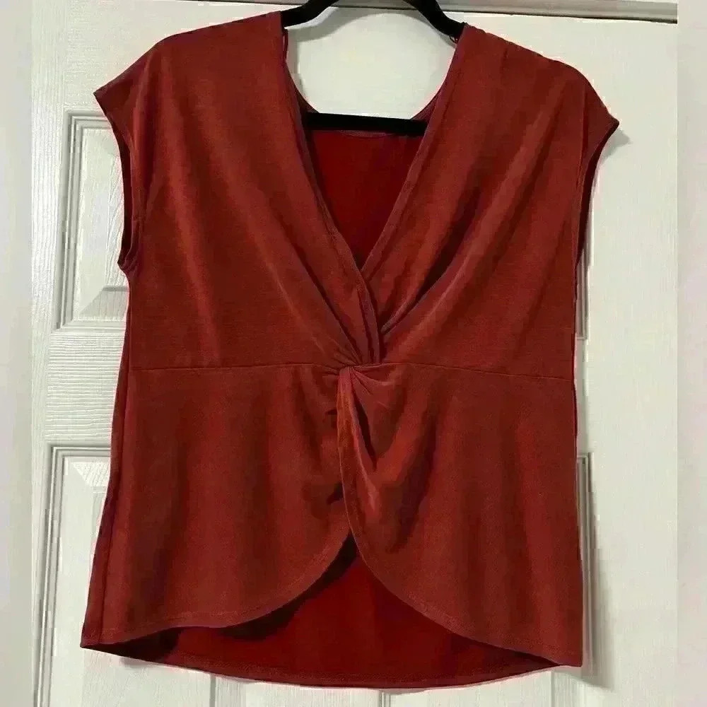 Green Envelope Crossover Blouse